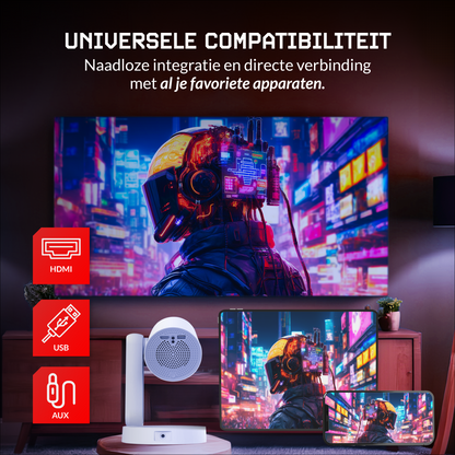 Lumbit® Vison Max Beamer - Input Full HD 5G - 7500 Lumen - Android 9.0