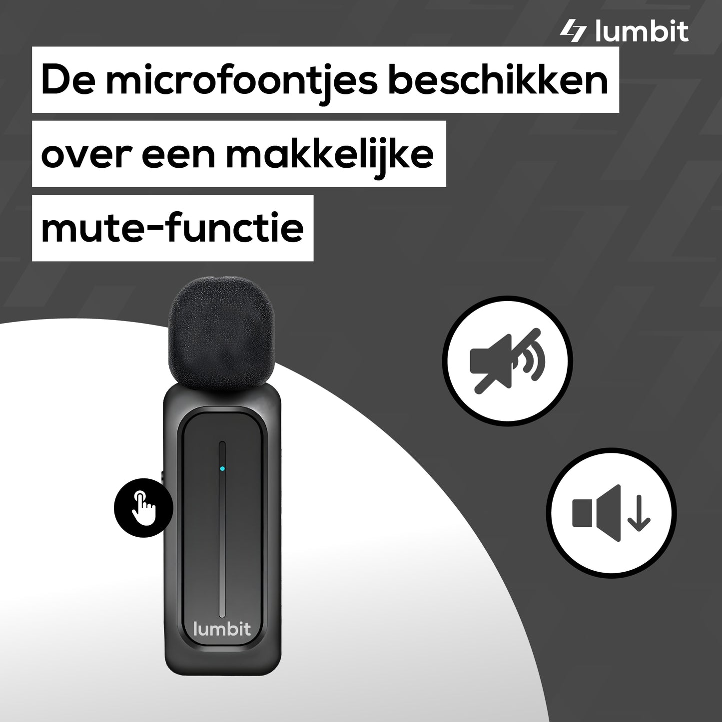 Lumbit Pulse Go Draadloze Dasspeld Microfoon - Bereik tot 20m