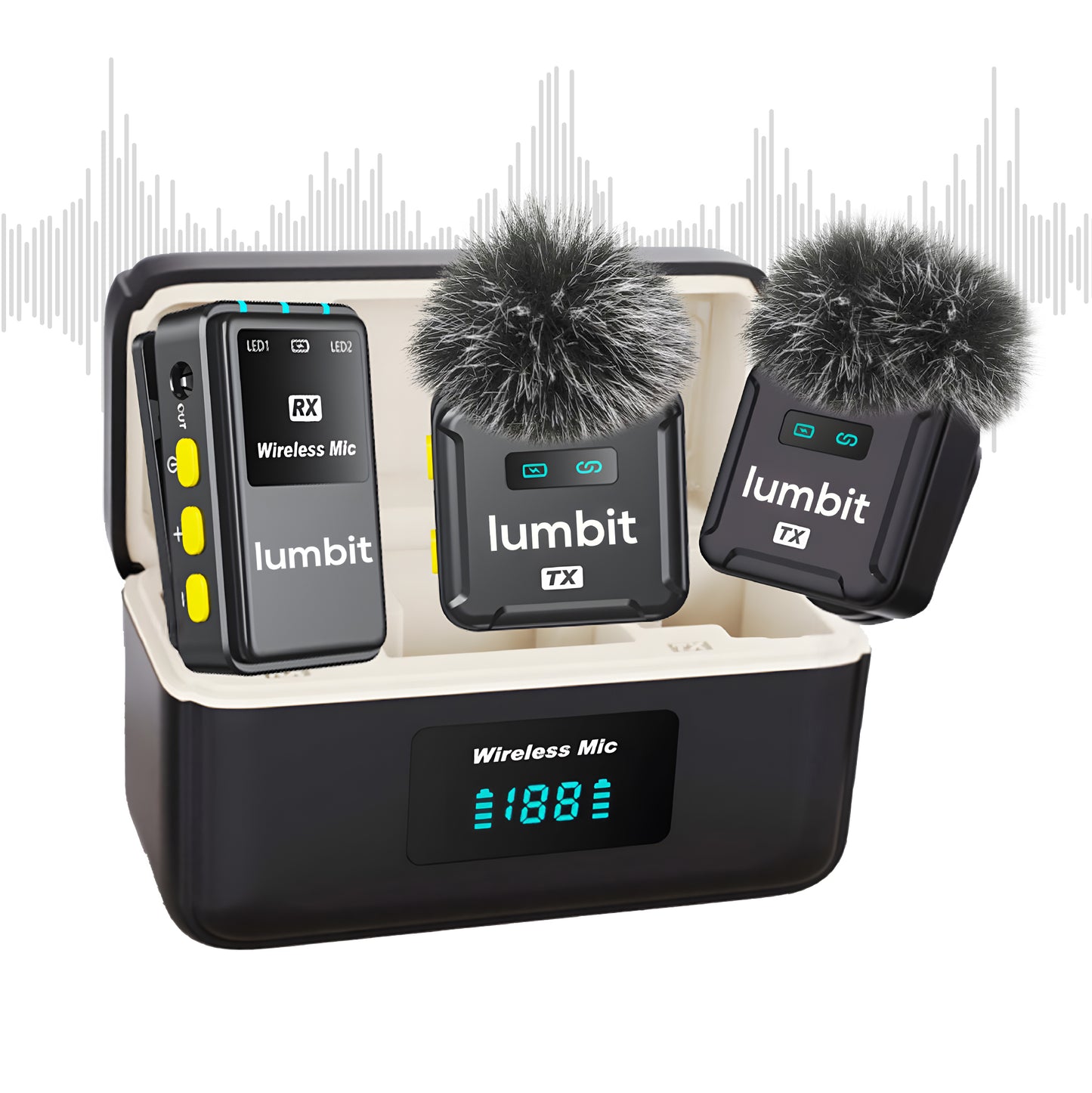 Lumbit Pulse Pro Draadloze Dasspeld Microfoon - Bereik tot 120m
