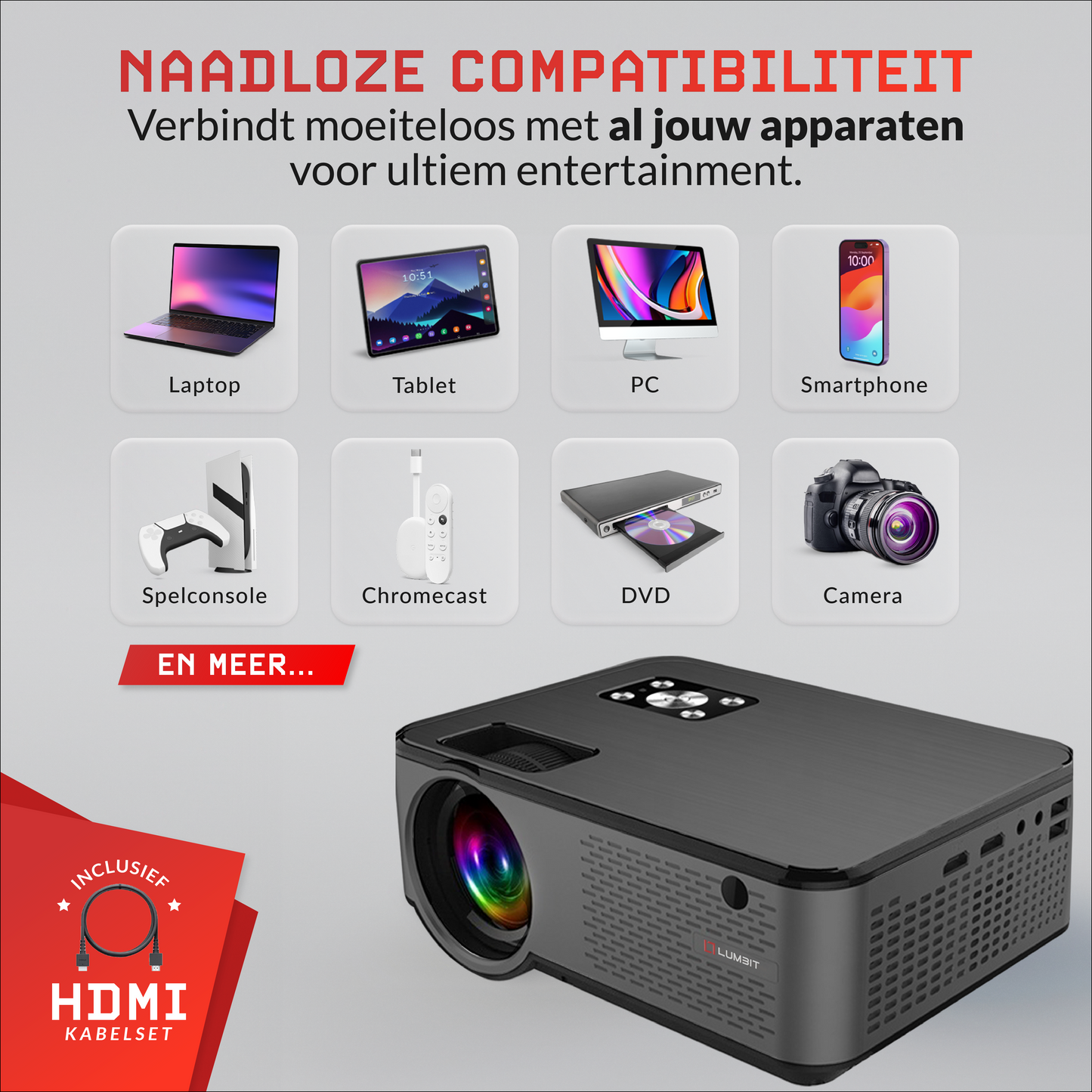Lumbit® Projector Full HD - Home Cinema - 9500 Lumen