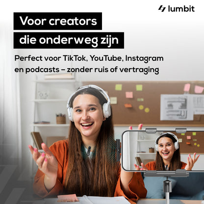 Lumbit Pulse Go Draadloze Dasspeld Microfoon - Bereik tot 20m